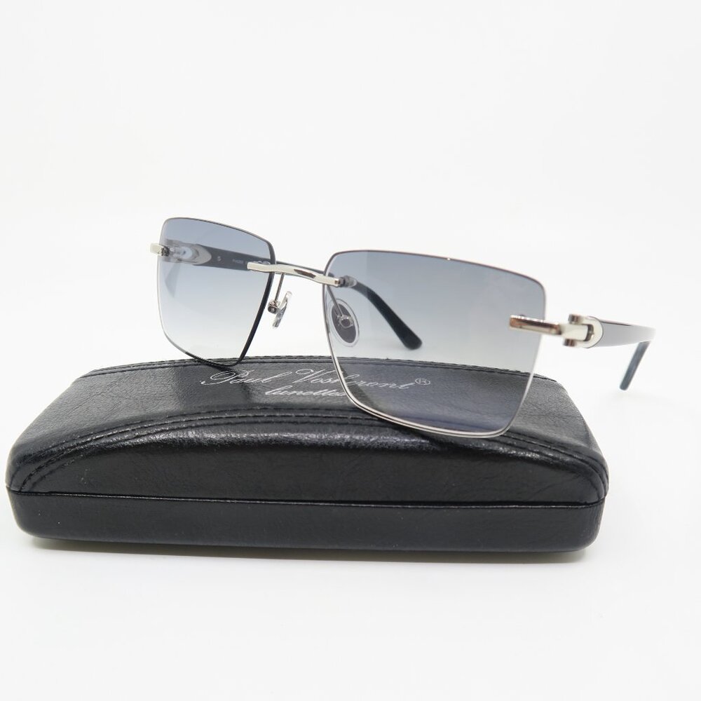 Paul Vosheront PV 628S C2 23KGP Silver/Grey Gradient, Rimless, New Sunglasses.